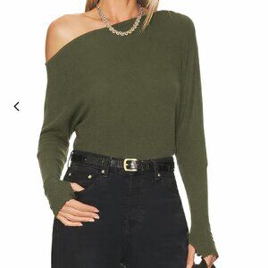 Enza Costa Slouch Top – Olive/Army – Style HR3250 Size Small